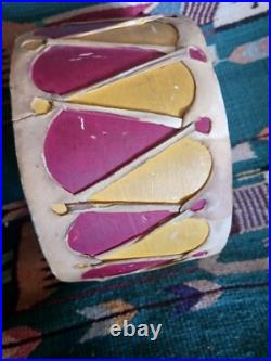 BEAUTIFUL NATIVE AMERICAN COCHITI PAINTED DRUM 1950s HTF RARE
