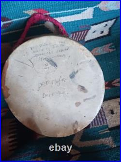 BEAUTIFUL NATIVE AMERICAN COCHITI PAINTED DRUM 1950s HTF RARE
