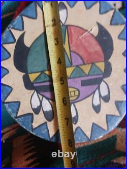BEAUTIFUL NATIVE AMERICAN COCHITI PAINTED DRUM 1950s HTF RARE