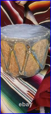BEAUTIFUL NATIVE AMERICAN NAVAJO COCHITI PAINTED DRUM 1870s HTF RARE