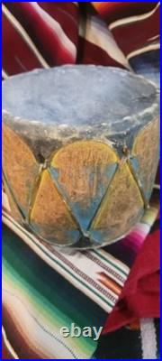 BEAUTIFUL NATIVE AMERICAN NAVAJO COCHITI PAINTED DRUM 1870s HTF RARE BEAUTIFUL NATIVE AMERICAN NAVAJO COCHITI PAINTED DRUM 1870s HTF RARE