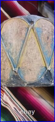 BEAUTIFUL NATIVE AMERICAN NAVAJO COCHITI PAINTED DRUM 1870s HTF RARE