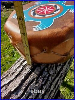 BEAUTIFUL NATIVE AMERICAN NAVAJO COCHITI PAINTED DRUM 1950s HTF RARE