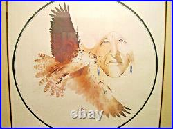 BERT SEABOURN Artist Proof Signed Eagle and Native American RARE 34 x 34