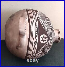 BIG RARE SIGNED Native American Pottery Pot Michael Kanteena Laguna NM Pueblo