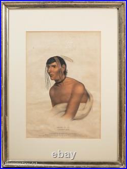 Beautiful Antique Native American Portrait of Jack-O-Pa Chippewa Chief 1843 Rare