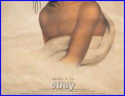 Beautiful Antique Native American Portrait of Jack-O-Pa Chippewa Chief 1843 Rare