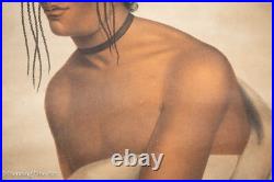 Beautiful Antique Native American Portrait of Jack-O-Pa Chippewa Chief 1843 Rare