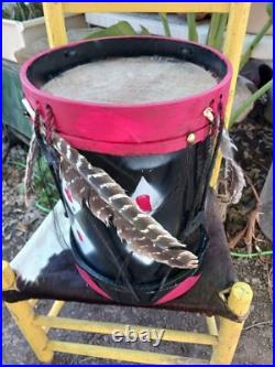 Beautiful Native American Choctaw Painted Ceremony Drum Htf Rare