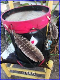 Beautiful Native American Choctaw Painted Ceremony Drum Htf Rare