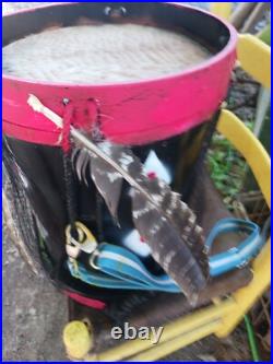 Beautiful Native American Choctaw Painted Ceremony Drum Htf Rare