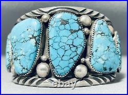 Best Important Jean Dale Vintage Rare Turquoise Sterling Silver Bracelet
