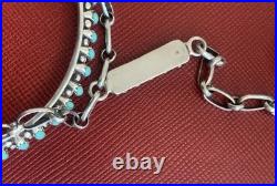 Bracelet With Attached Ring, Sterling Silver And Turquoise (Rare)