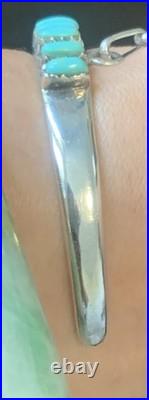 Bracelet With Attached Ring, Sterling Silver And Turquoise (Rare)