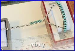 Bracelet With Attached Ring, Sterling Silver And Turquoise (Rare)