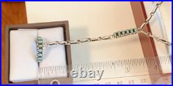 Bracelet With Attached Ring, Sterling Silver And Turquoise (Rare)