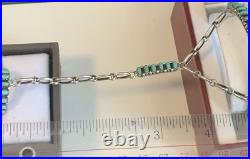 Bracelet With Attached Ring, Sterling Silver And Turquoise (Rare)