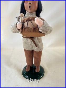 Byers Choice Thanksgiving Native American Boy with Leather Lined Drum & Stick Rare