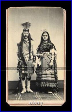 CDV Photo Western Performers with Guns Native American Indian Clothes Rare 1800s