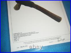 COA 13 1/2 in. RARE CEREMONIAL HAFTED TRADE ERA AXE CLUB FROM GREAT PLAINS