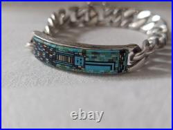 Carl And Irene Clark Dine Yei Micro Inlay Cuban Link Bracelet Rare