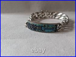 Carl And Irene Clark Dine Yei Micro Inlay Cuban Link Bracelet Rare