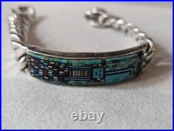 Carl And Irene Clark Dine Yei Micro Inlay Cuban Link Bracelet Rare
