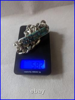 Carl And Irene Clark Dine Yei Micro Inlay Cuban Link Bracelet Rare