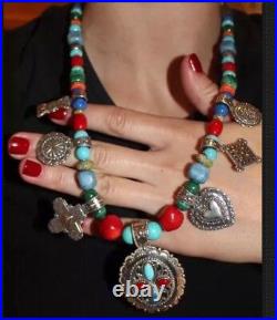 Carolyn Pollack 925 BOLD Charm 20 Turquoise Native 8 Tribe Navajo $1,500 RARE
