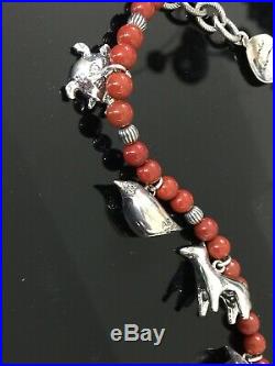 Carolyn Pollack Andrew Rodriguez Red Jasper Charm Brace 7-8 Navajo 3-D 925 Rare