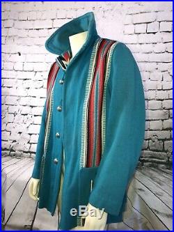 Chimayo Jacket All Wool Hand Woven Southwestern Native Indian Rare Julius Gans