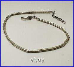 Christian Wolf Navajo Sterling 925 Necklace Tube Beads RARE Native Jewelry