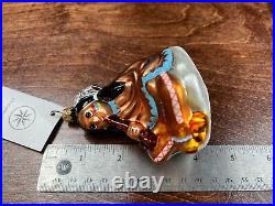 Christopher Radko Glass Native American With Pipe Ornament With Tags RARE