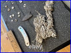 Chumash Native American abalone pendant, eelgrass cord, Arrowhead, Beads, Rare