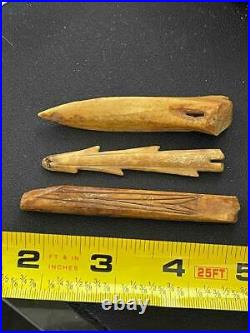 Collection Of Pre-1900 Alaskan Inuit Tools Eskimo Harpoon Heads Rare Artifacts