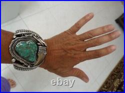 Collector Investment Gem Grade Carico Lake Turquoise Cuff Navajo Leroy Dayea