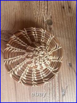 Coushatta Native American Pine Needle Raffia Coil Basket Dome Lid 7 inch RARE