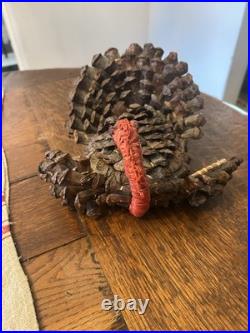 Coushatta Native American Pine Needle Raffia Coil Turkey Basket Rare Coushatta Native American Pine Needle Raffia Coil Turkey Basket Rare