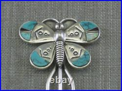 Delbert Gordon Sterling Turquoise Opal Onyx Butterfly Hair Comb Pin Navajo Rare