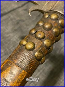 Early Rare Crow Indian Pipe Tomahawk Forged Spontoon Head Gun Barrel Bowl 1780