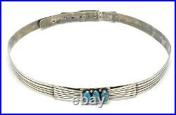Early Rare Native American Sterling Silver 925 Turquoise Long Hat Band 84.14g