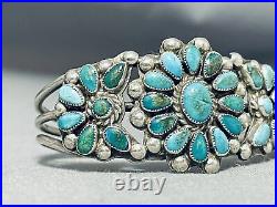 Early Rare Vintage Navajo Turquoise Sterling Silver Bracelet Cuff