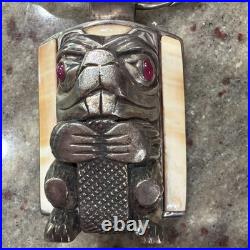 Ed Archie Noisecat Huge Sterling Beaver Necklace. Rare/Wonderful Native American