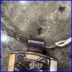 Ed Archie Noisecat Huge Sterling Beaver Necklace. Rare/Wonderful Native American