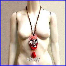 Ethnic jewelry tribal pendant necklace vintage regional hawaii amulet demon hand