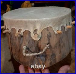 Excellent Vintage Native American Rawhide Peg Drum Rare Htf