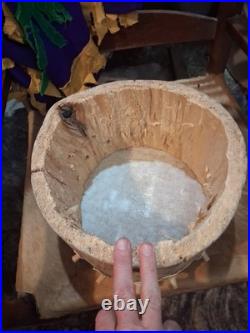 Excellent Vintage Native American Rawhide Peg Drum Rare Htf