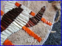 Extra Rare Native American Quilled Leather, Medicine Bundle Pouch, Sd-03682