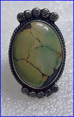 Extremely Rare & Collectible Native American Turquoise Ring By Harry Morgan (d)