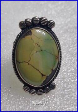 Extremely Rare & Collectible Native American Turquoise Ring By Harry Morgan (d)